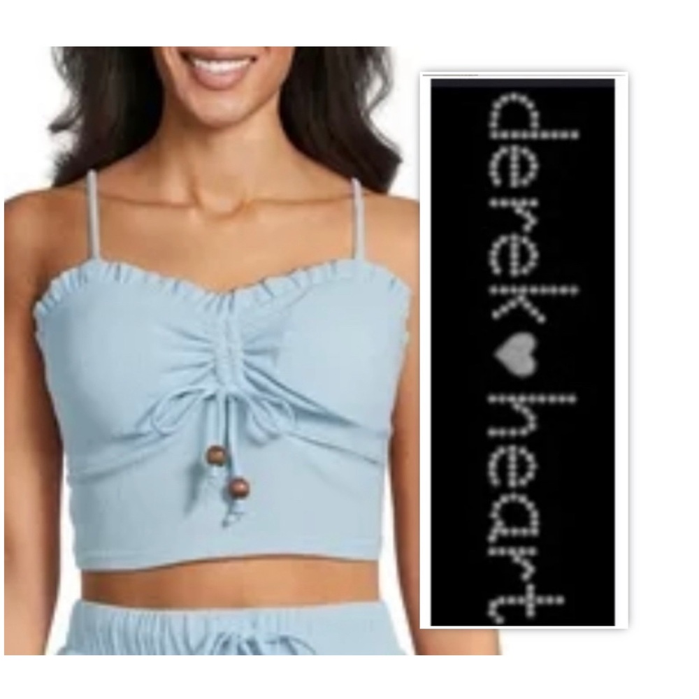 Derek Heart Light Blue Cropped Camisole